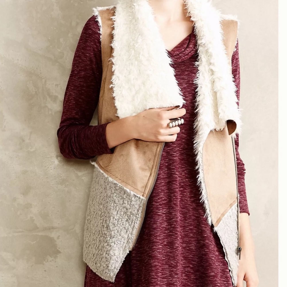 Anthropologie Faux Shearling Vest